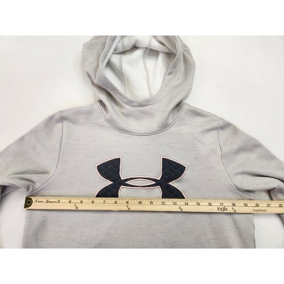 Under Armour Sweatshirt Hoodie Adult M Gray Black Logo Pullover Sweater Mens - Picture 2 of 8
